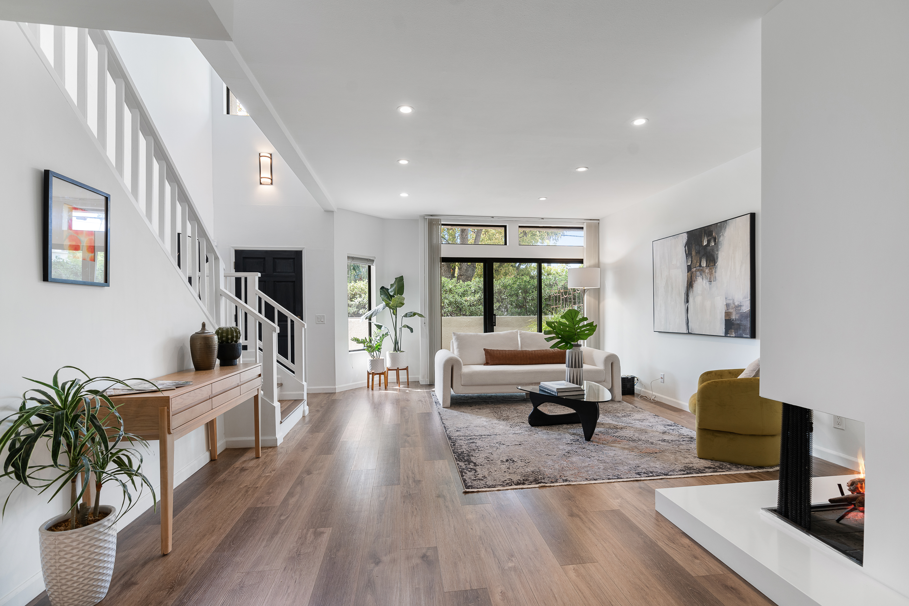 Staged entry and living room — home staging, Greater Los Angeles