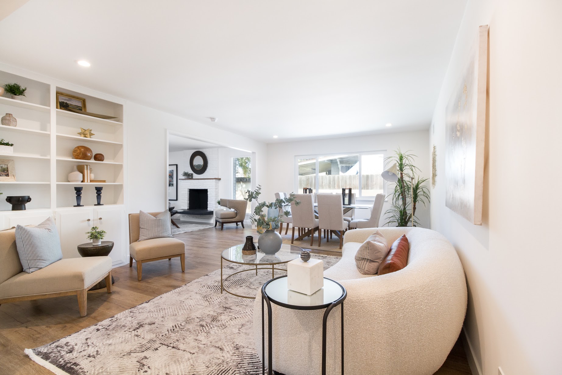 Staged open living area — home staging, Greater Los Angeles