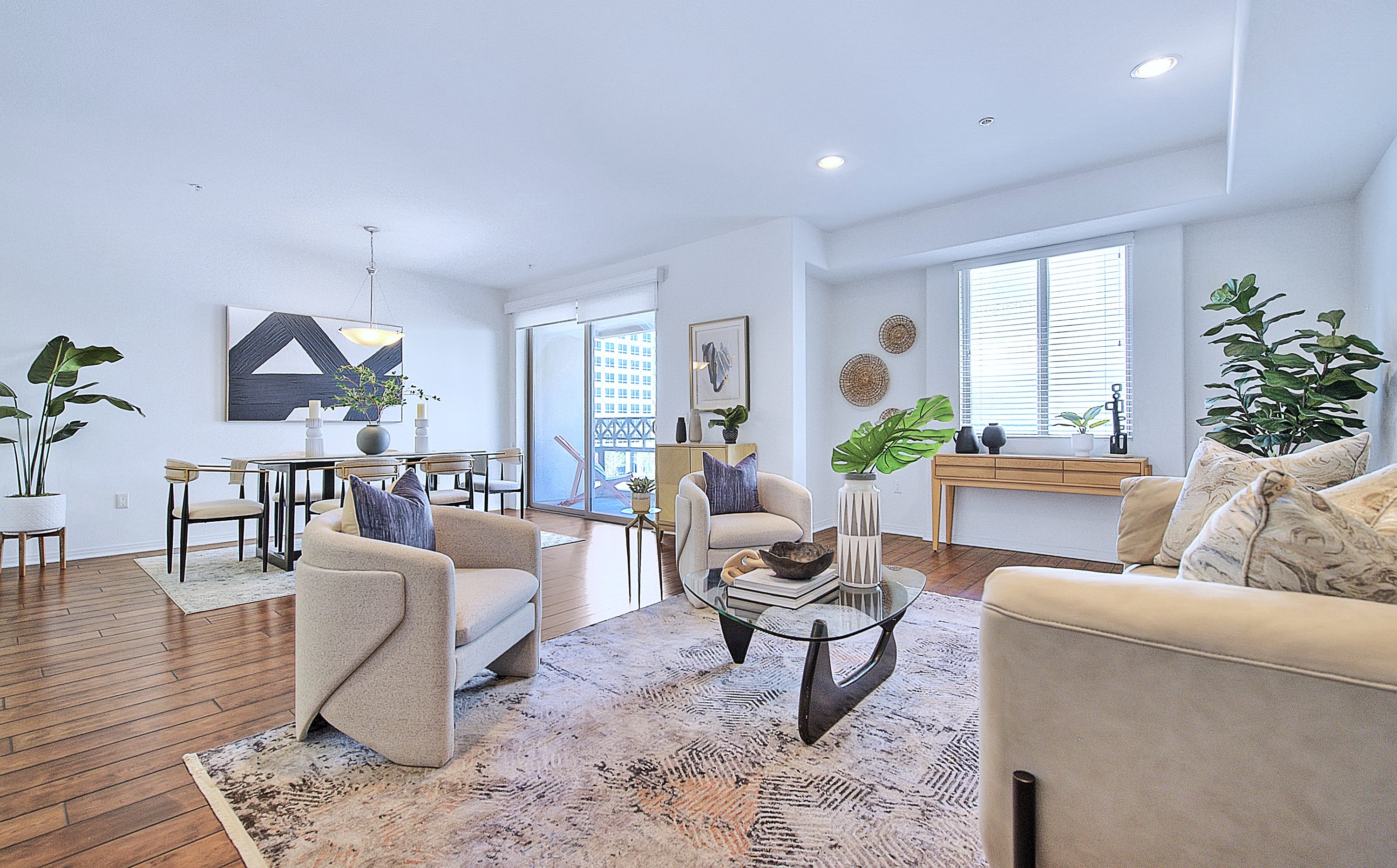 Staged condo living room — vacant property home staging, Los Angeles