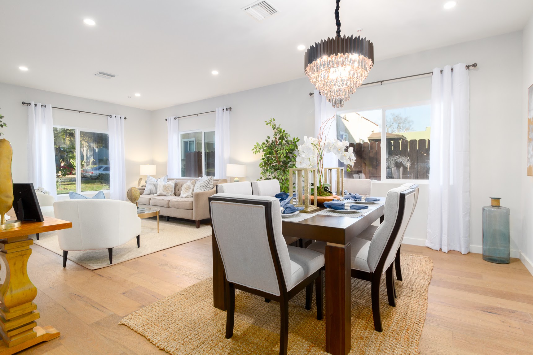 Staged dining room