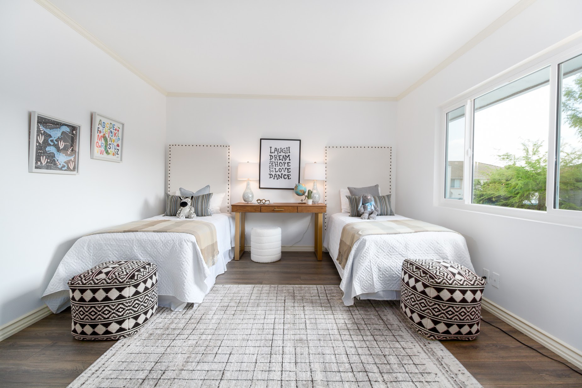 Staged second bedroom — vacant home staging, Greater Los Angeles