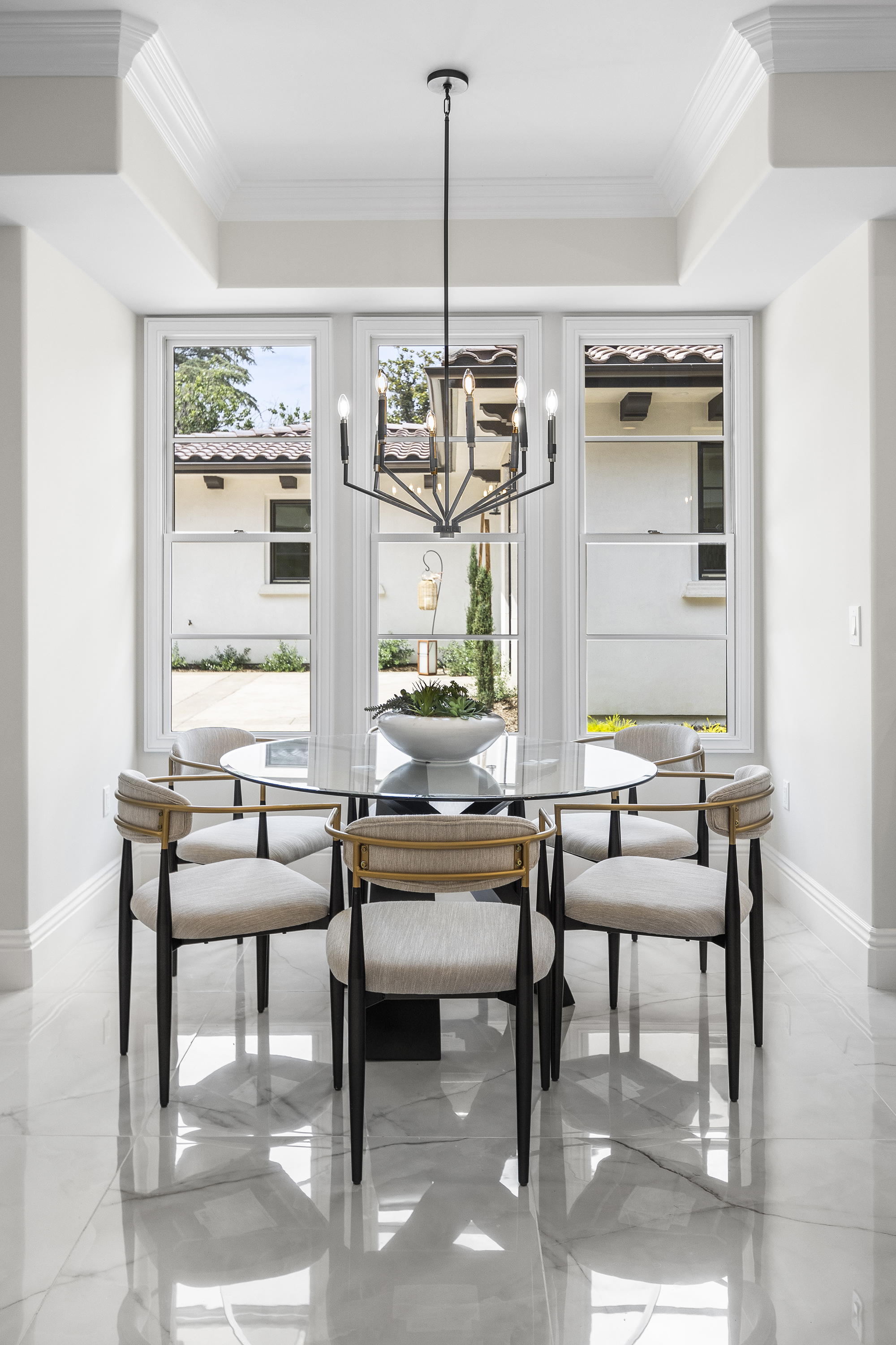 Staged formal dining room — luxury home staging, Greater Los Angeles