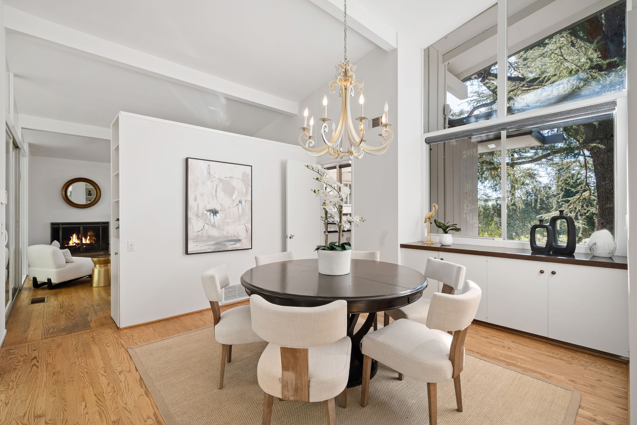 Staged midcentury dining room — home staging, Greater Los Angeles