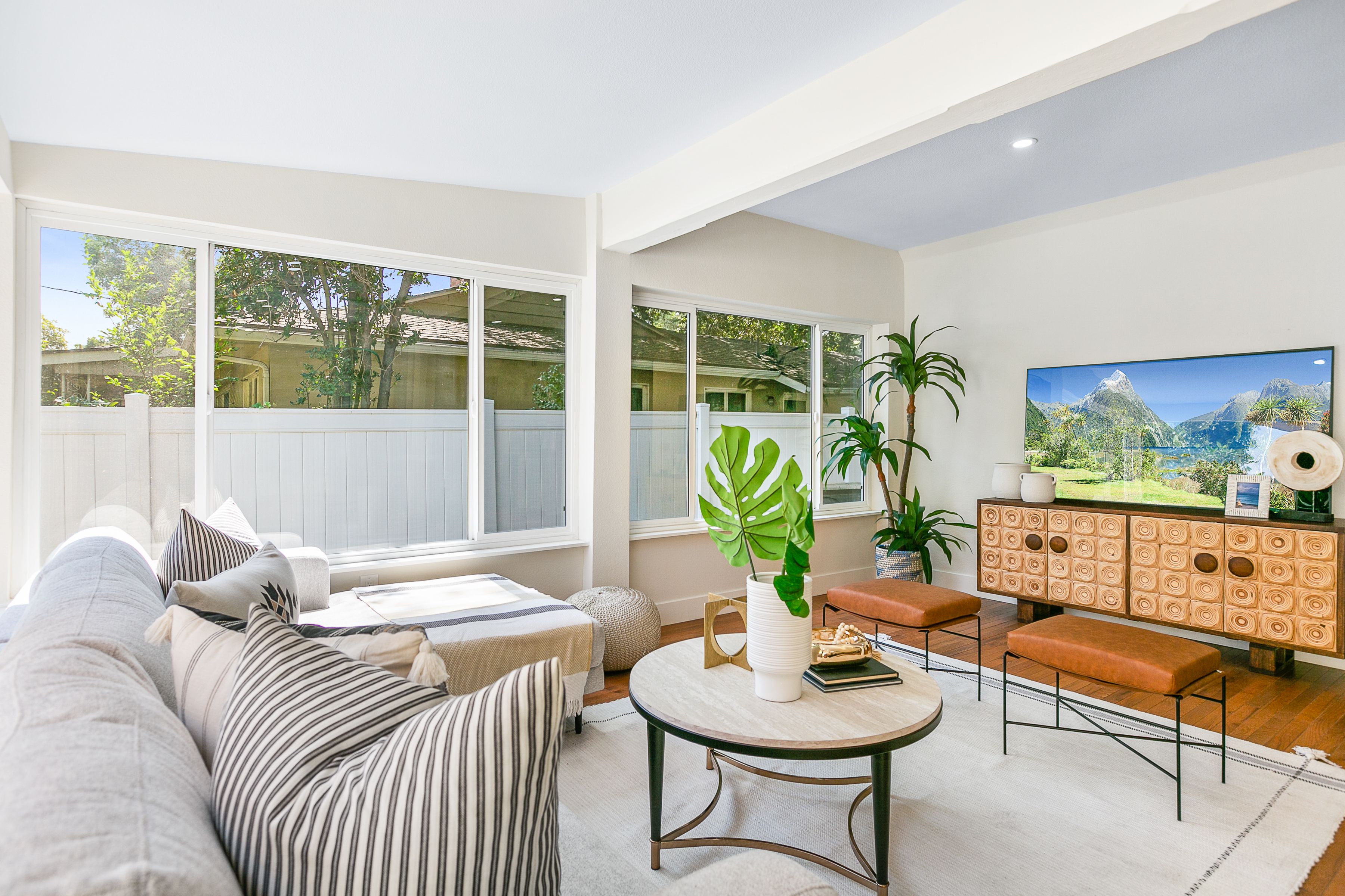 Staged family room — home staging, Los Angeles