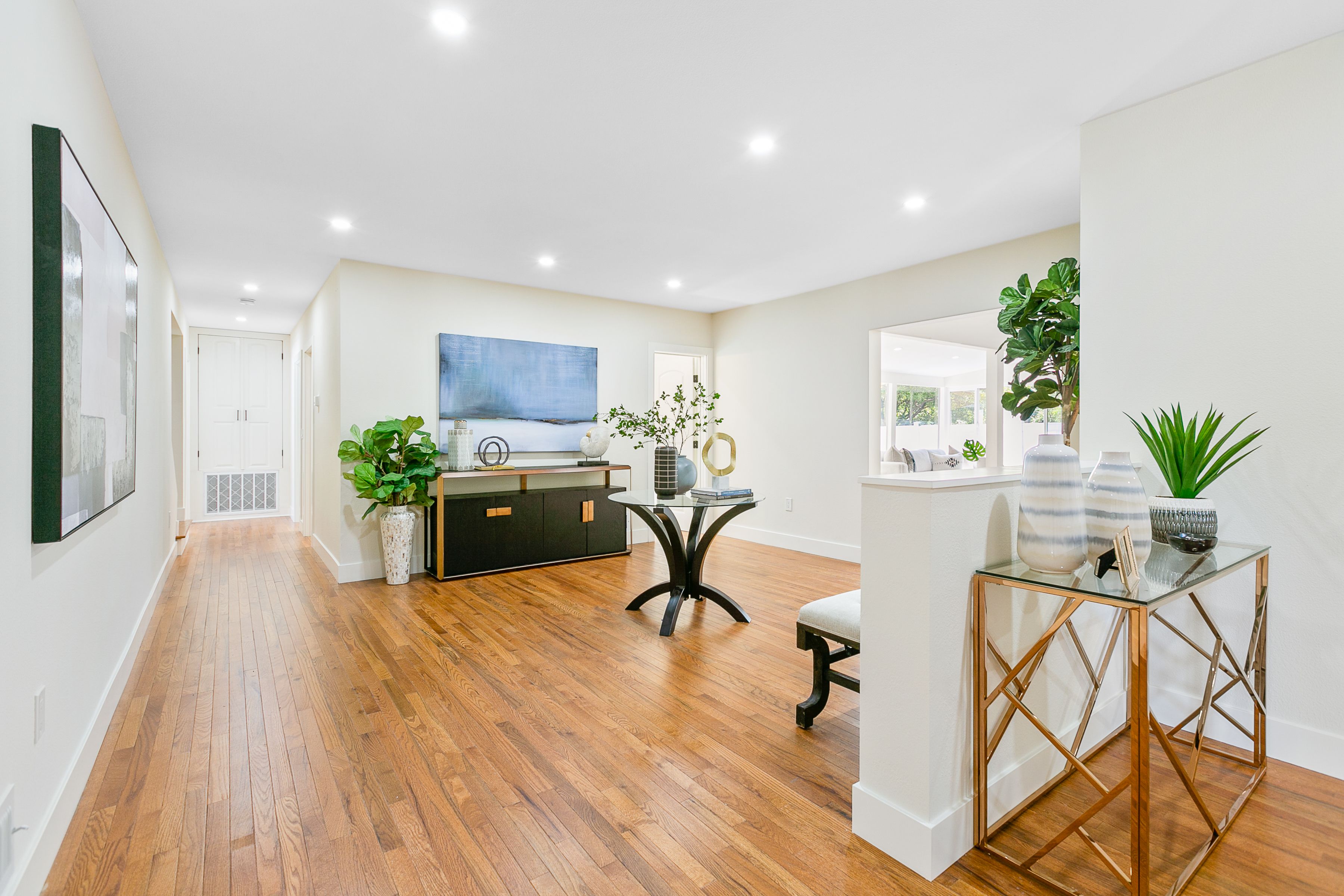 Staged open-plan living room — home staging, Greater Los Angeles