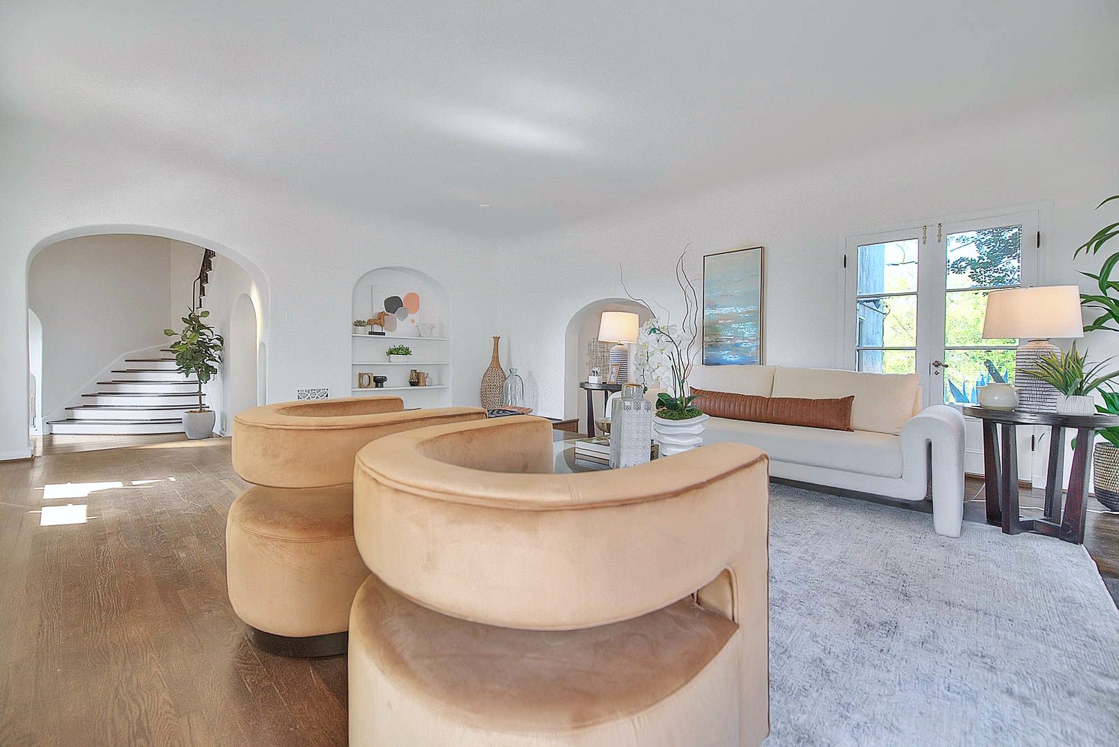 Staged Spanish-style home living room — home staging, Greater Los Angeles