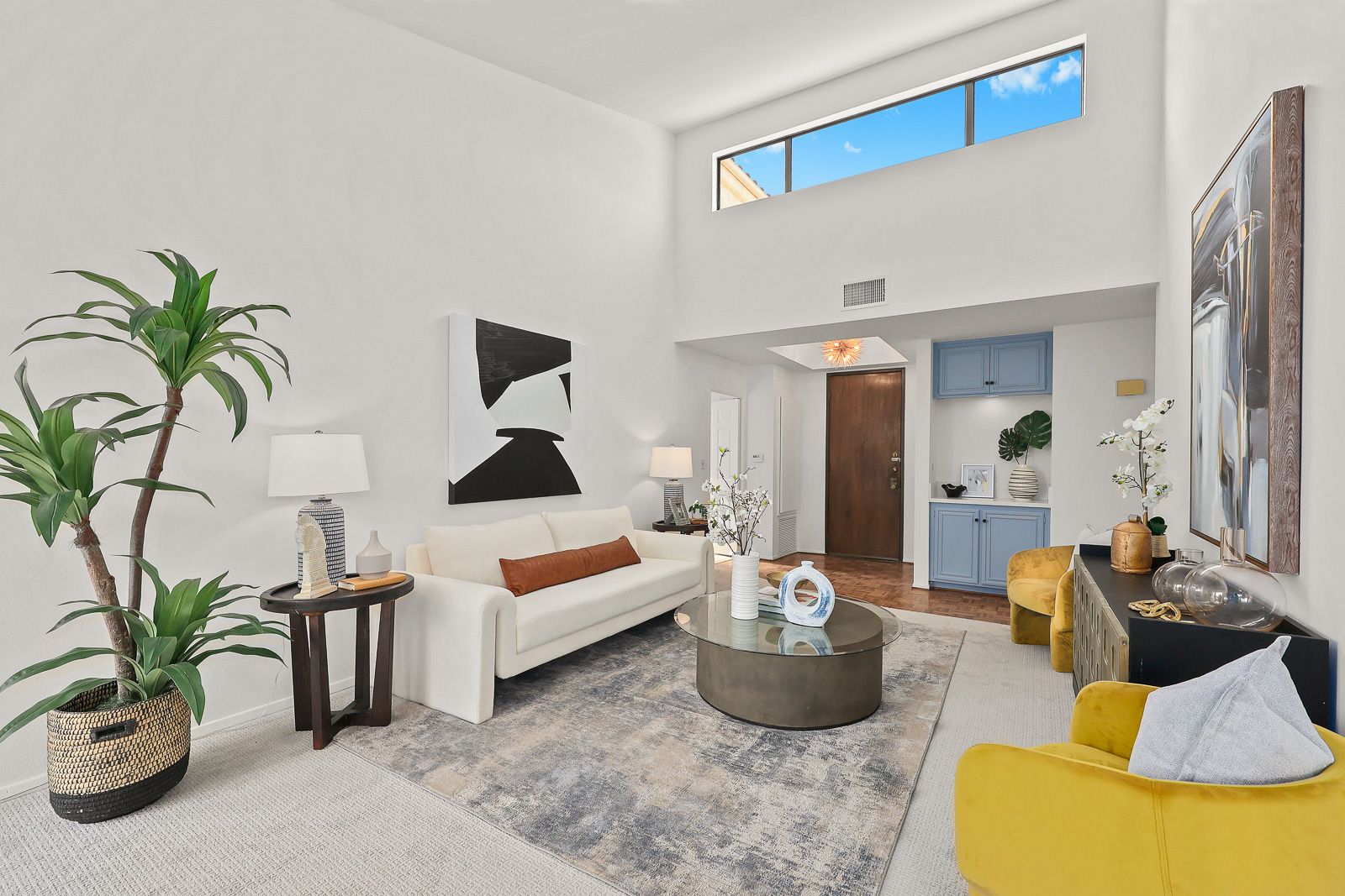 Staged condo living room alt view — vacant property home staging